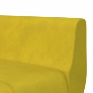 Sárga L-alakú bársony kanapéágy 275x140x70 cm