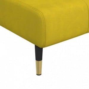 Sárga L-alakú bársony kanapéágy 275x140x70 cm