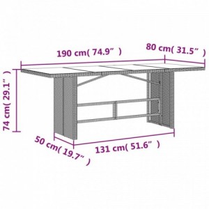 7 részes világosszürke polyrattan kerti étkezőszett párnával