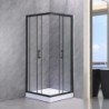 Spirit Clear 80x80 cm szögletes zuhanykabin, zuhanytálcával fekete
