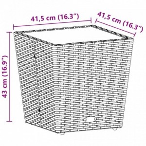 3 részes szürke polyrattan|üveg bisztrógarnitúra párnákkal