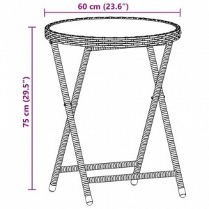 3 részes bézs polyrattan|üveg bisztrógarnitúra párnával