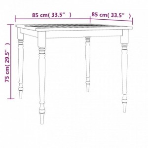 Tömör tíkfa Batavia asztal 85 x 85 x 75 cm