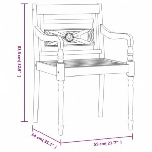 4 db meszes árnyalatú tömör fa Batavia szék
