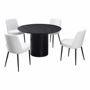 Étkezőasztal, fekete, átmérő 120 cm, MAHIR TYP 2