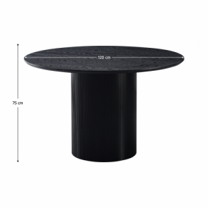 Étkezőasztal, fekete, átmérő 120 cm, MAHIR TYP 2
