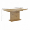 Kihúzható étkezőasztal, artisan tölgy, 160-200x90 cm, BOBA
