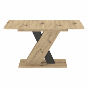 Kihúzható étkezőasztal, artisan tölgy|antracit, 140-180x85 cm, EXIL