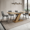 Kihúzható étkezőasztal, artisan tölgy|antracit, 140-180x85 cm, EXIL