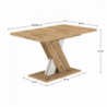 Kihúzható étkezőasztal, wotan tölgy|fehér, 140-180x85 cm, EXIL