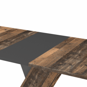 Kihúzható étkezőasztal, old style dark|matera, 140-180x85 cm, EXIL