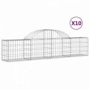 10 db íves horganyzott vas gabion kosár 200x30x40|60 cm