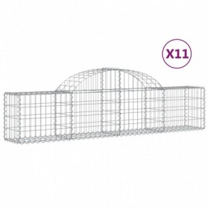 11 db íves horganyzott vas gabion kosár 200x30x40|60 cm