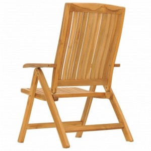 4 db tömör tíkfa dönthető kerti szék párnával