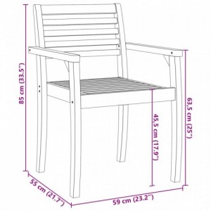 4 db tömör akácfa kerti szék 59x55x85 cm