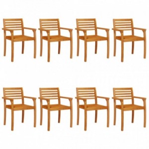 8 db tömör akácfa kerti szék 59x55x85 cm