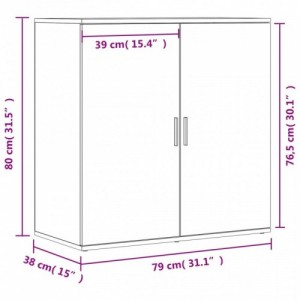 2 db betonszürke szerelt fa tálalószekrény 79 x 38 x 80 cm