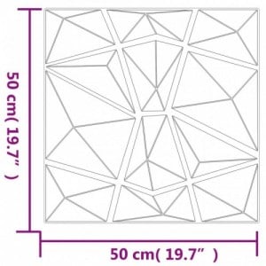 48 db betonszürke XPS gyémántmintás fali panel 50 x 50 cm 12 m²