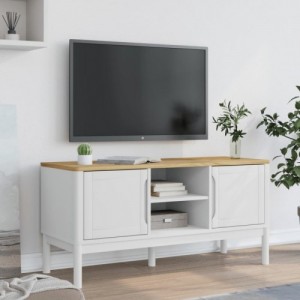 FLORO fehér tömör fenyőfa TV-szekrény 114 x 43 x 55 cm