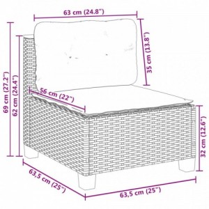 7 részes szürke polyrattan kerti ülőgarnitúra párnákkal