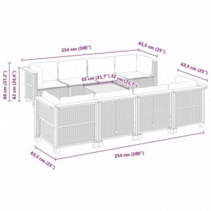 9 részes szürke polyrattan kerti ülőgarnitúra párnákkal