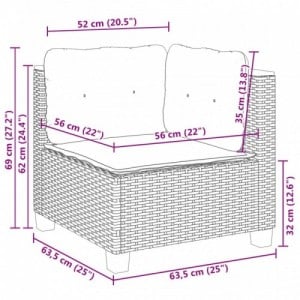 4 részes szürke polyrattan kerti ülőgarnitúra párnákkal