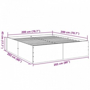 Fekete szerelt fa ágykeret 200 x 200 cm