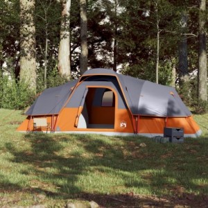 11 személyes szürke|narancssárga vízálló kupolás családi sátor