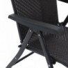 2 db feketekávé színű polyrattan összecsukható kerti szék