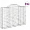 14 db íves horganyzott vas gabion kosár 200x30x140|160 cm