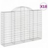 18 db íves horganyzott vas gabion kosár 200x30x140|160 cm