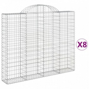 8 db íves horganyzott vas gabion kosár 200x30x160|180 cm