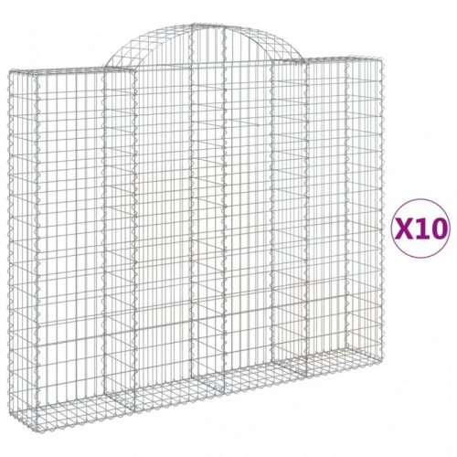 10 db íves horganyzott vas gabion kosár 200x30x160|180 cm