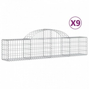 9 db íves horganyzott vas gabion kosár 200x30x40|60 cm