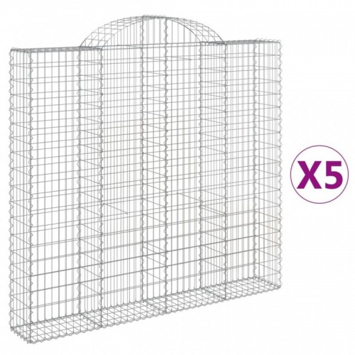 5 db íves horganyzott vas gabion kosár 200x30x180|200 cm