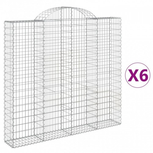 6 db íves horganyzott vas gabion kosár 200x30x180|200 cm