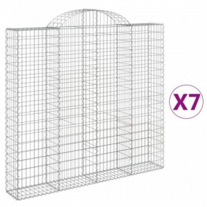 7 db íves horganyzott vas gabion kosár 200x30x180|200 cm