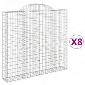 8 db íves horganyzott vas gabion kosár 200x30x180|200 cm