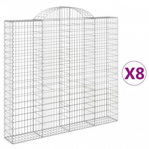 8 db íves horganyzott vas gabion kosár 200x30x180|200 cm