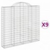 9 db íves horganyzott vas gabion kosár 200x30x180|200 cm