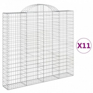 11 db íves horganyzott vas gabion kosár 200x30x180|200 cm