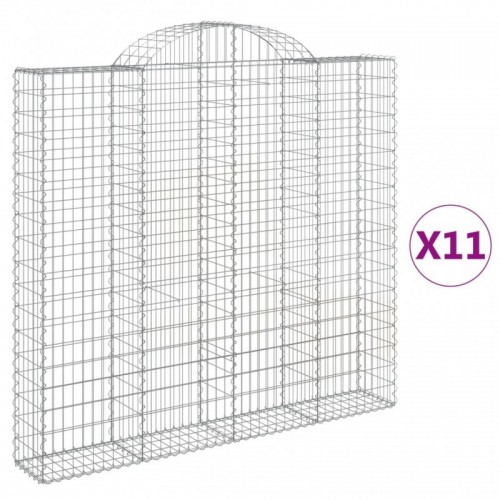 11 db íves horganyzott vas gabion kosár 200x30x180|200 cm