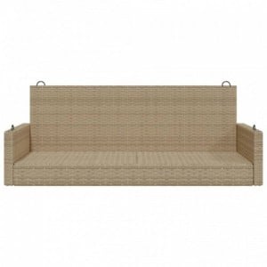 Bézs polyrattan hintapad 119 x 56 x 48 cm