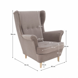 Füles fotel, bézs-szürke|bükk, RUFINO 3 NEW