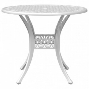 Fehér öntött alumínium kerti asztal Ø90x75 cm