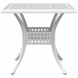 Fehér öntött alumínium kerti asztal 80x80x75 cm