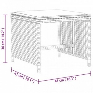 9 részes fekete polyrattan kerti étkezőgarnitúra párnákkal