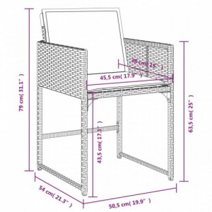 11 részes fekete polyrattan kerti étkezőgarnitúra párnákkal