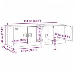 2 db fekete acél TV-szekrény 67 x 39 x 44 cm