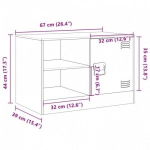 2 db fekete acél TV-szekrény 67 x 39 x 44 cm